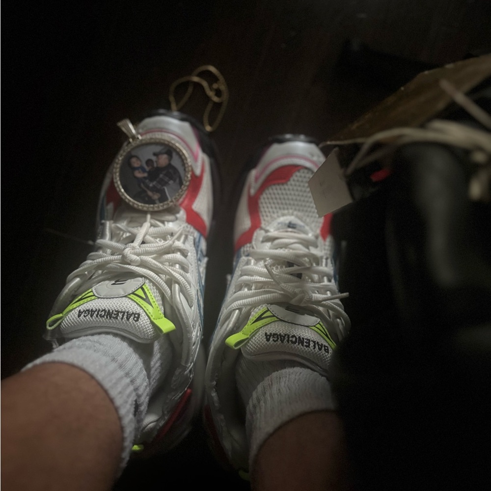 Balenciaga Red and White Sneakers